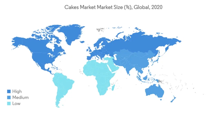 دسته بندی منطقه ای بازار جهانی کیک